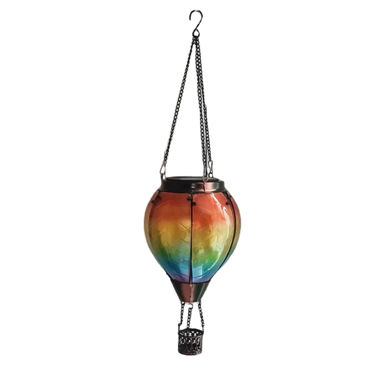 

A06T-Outdoor Lanterns Hot Air Balloon Solar Lantern with Candle Holder for Outdoor Garden Decor,Outdoor Hanging Solar