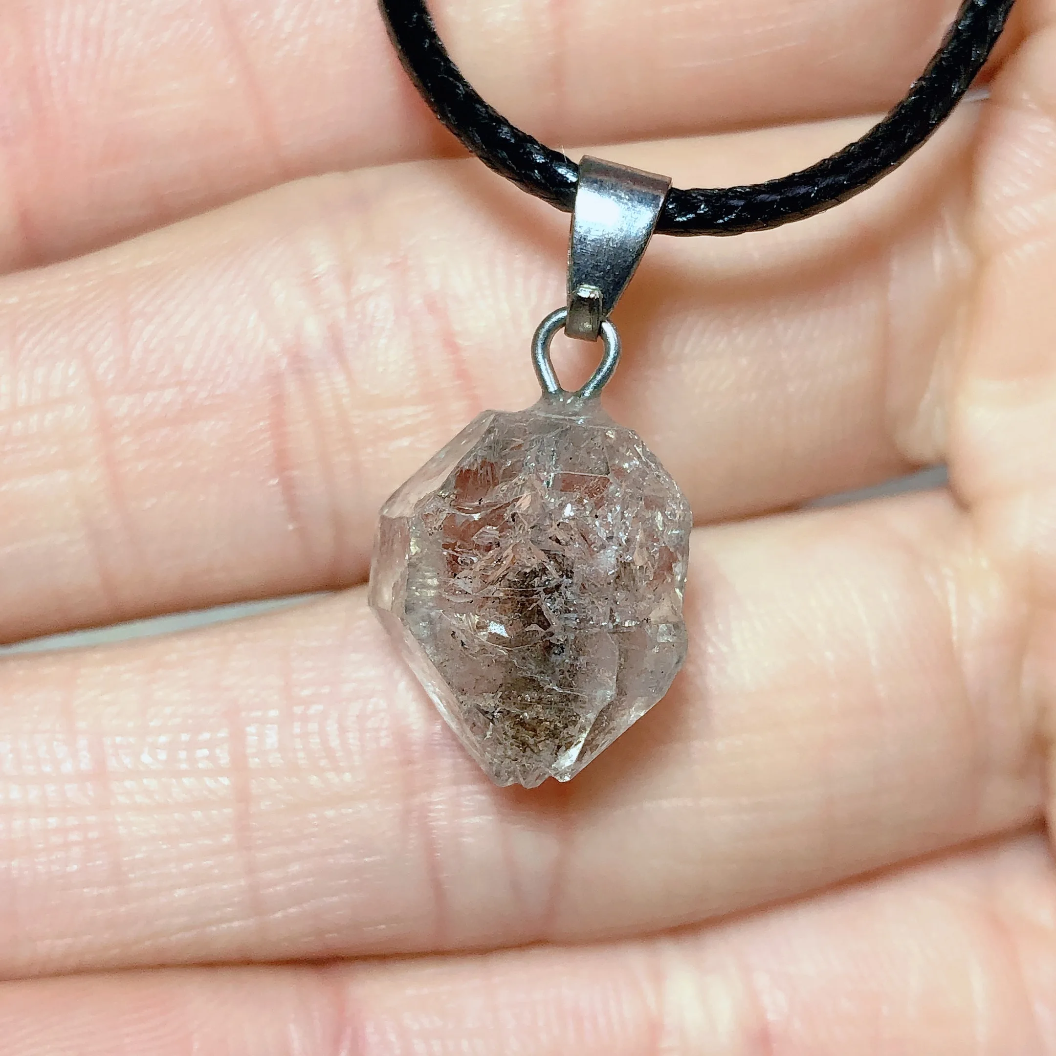 Natural Crystals Herkimer Diamond Pendent Specimen Sprakling High Quality Wholesale Ornament Witch Birthday Holiday Gift Ore