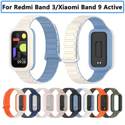 Compatible with Xiaomi Smart Band 9 Active Magnetic Band with Redmi Band 3 Silicone Protective Wristband
