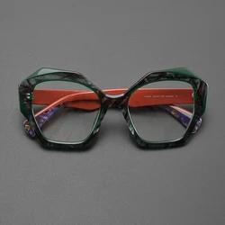 Fashion cat-eye large frame literary designer eyeglasses frame personality niche trend multi-color luxury brand prescription gla