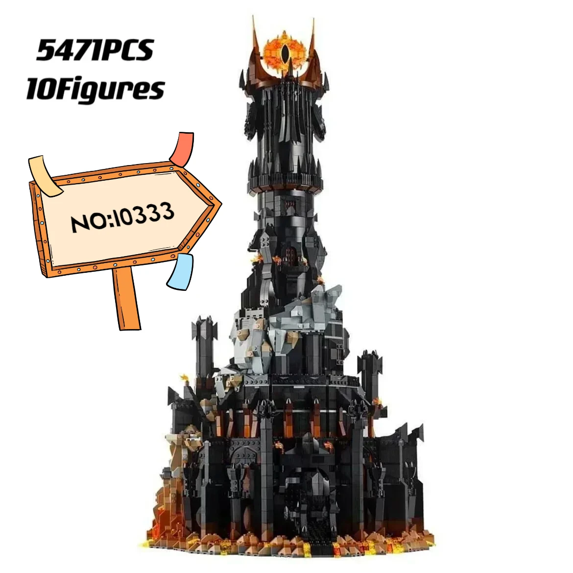 IN stock MOC 5471 creative expert icons 10333 black tower dark DIY children's brick decorative toys adult series gifts