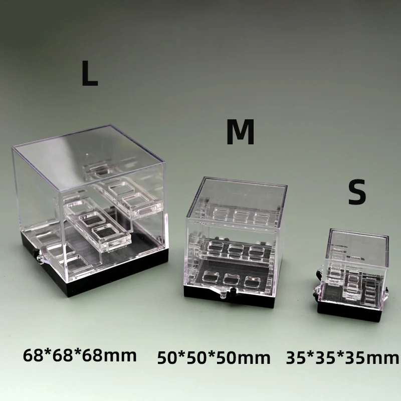 Medium acrylic three-layer crystal raw stone display box mine standard crystal storage box raw ore display rack