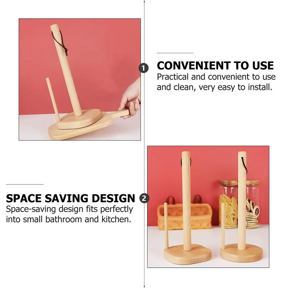 

1 pc Vertical Wooden Tissue Holder Space Saving Bathroom Kitchen Organizer Stylish Modern Design Easy Install Wood