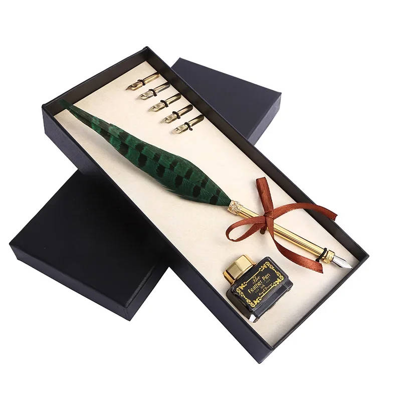 

Винтажная ручка с перьями в европейском стиле, праздничный подарочный набор, ручка для воды, подарок на день Святого Валентина, школьные принадлежности, канцелярские принадлежности