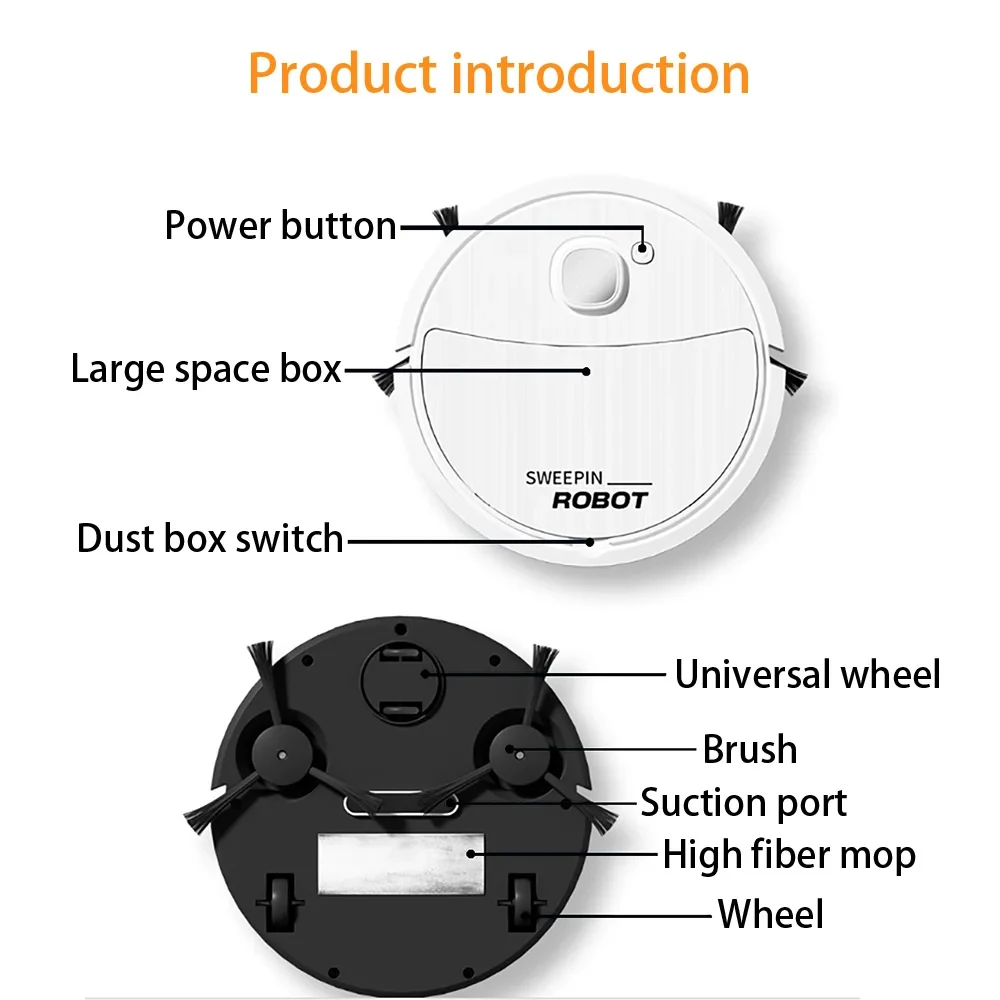 New Fully Automatic Sweeping Robot Sweep Vacuum Mopping Mini Cleaner Home Use Lazybones Intelligent 3 In1 Rechargeable Sweeper