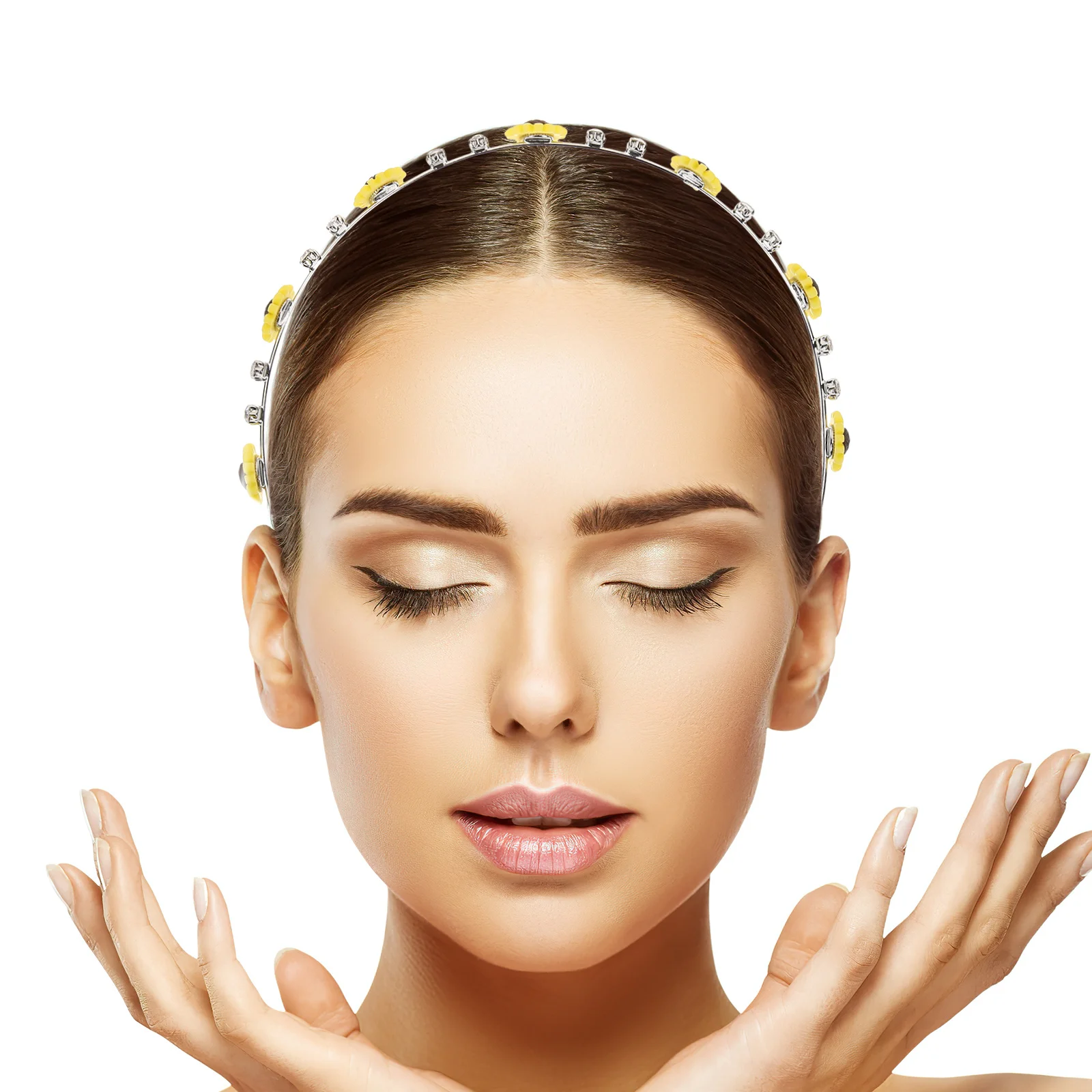 

2Pcs Sunflower Headband Women Headdress Sparkle Beauty Classic Elegant Look Lightweight Comfortable Wear Sunflower Headband