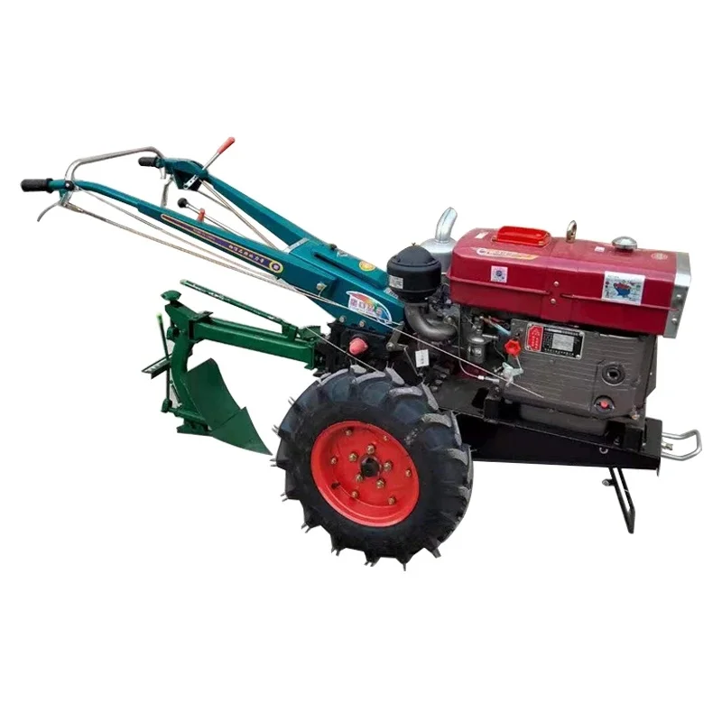 

Diesel Engine Multipurpose15Hp Walking Tractor Paddy Field Mini Tiller Garden Rotary Cultivator With Special Accessories