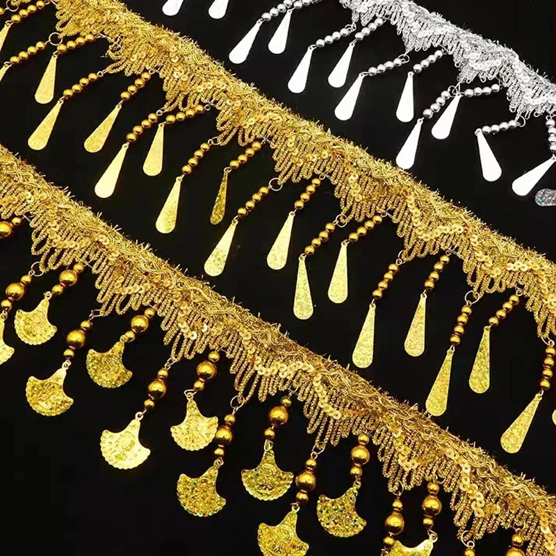 

100 см золото, серебро, лазерная бахрома с блестками, кисточка, кружевная отделка для свадебной вечеринки, танцевальное платье, украшение, сделай сам, швейные аксессуары для костюмов