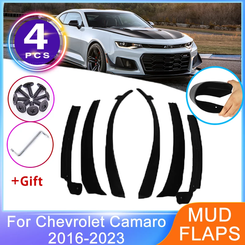 4x Mudguards for Chevrolet Camaro MK6 2016~2023 Front Rear Mud Flaps Cover Wheel Protector Fender Splash Guards Auto Accessories