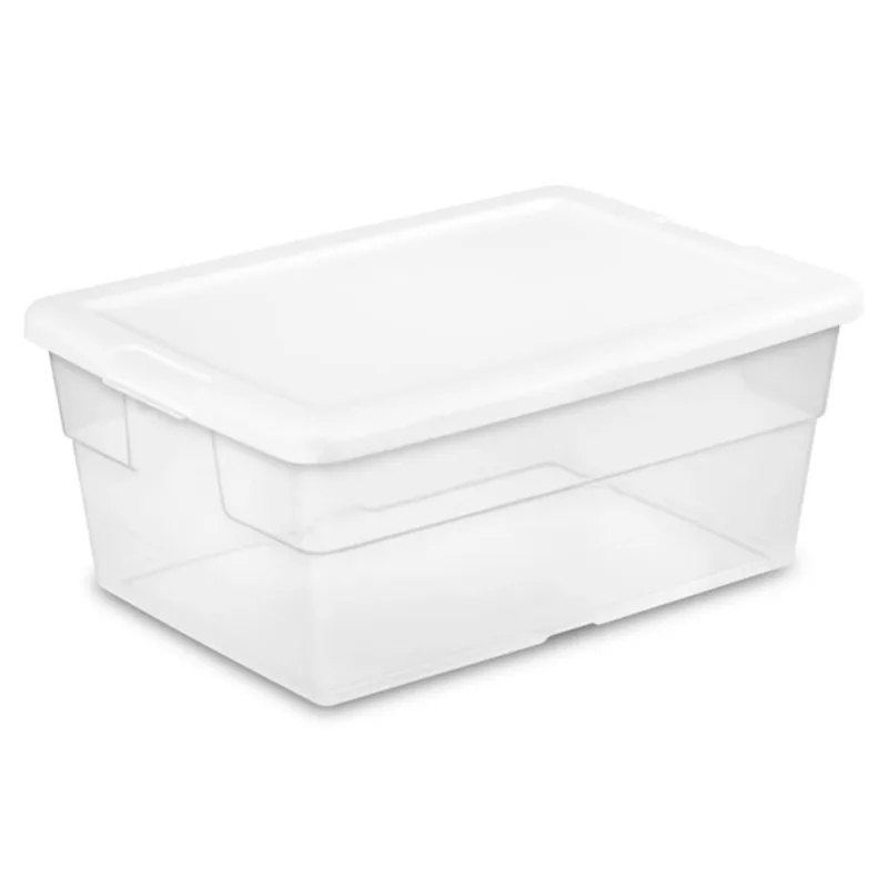 

16 Quart Stacking Storage Container Tub with Lid, Clear (12 Pack)