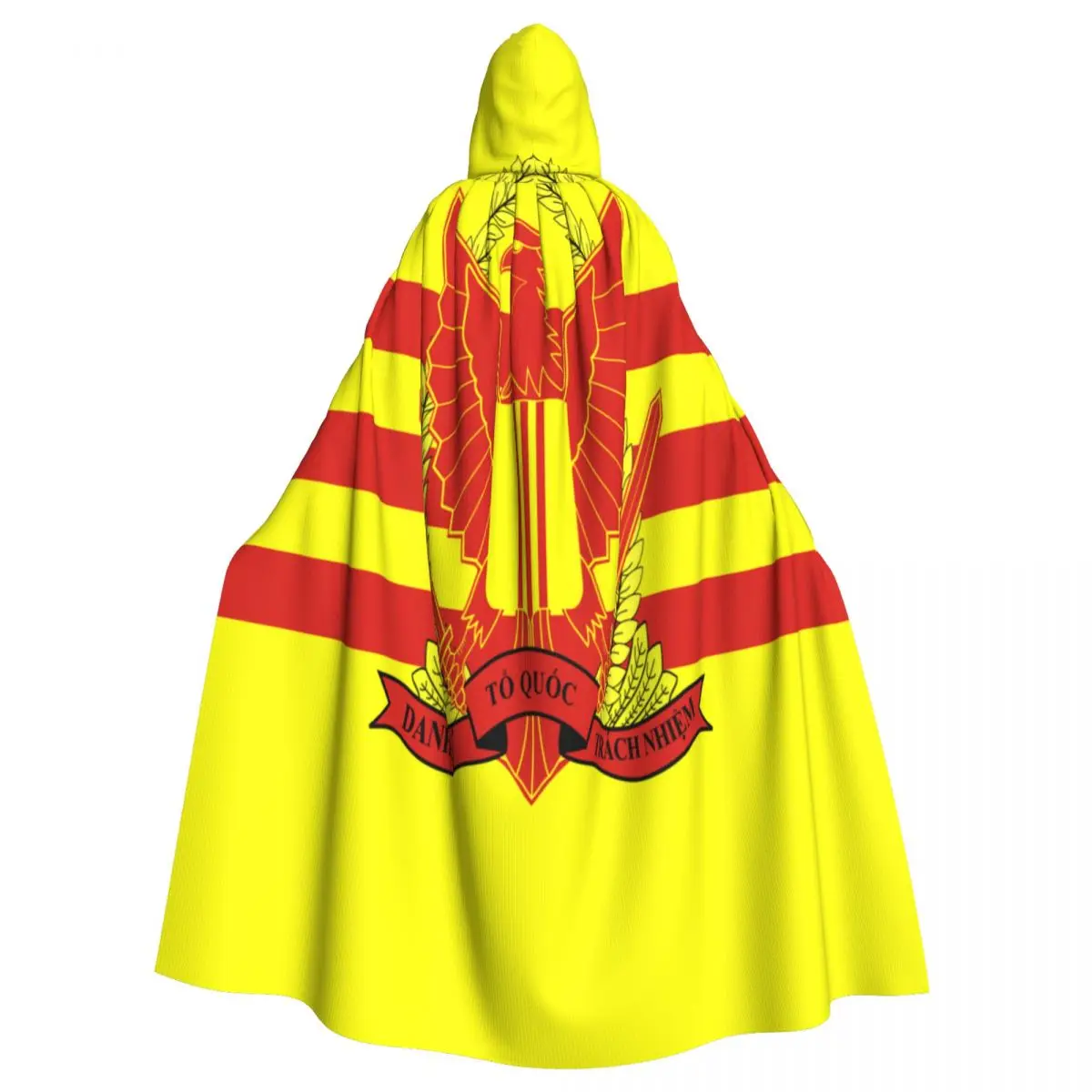 Adult Cloak Cape Hooded War Flag Of South Vietnam Medieval Costume Witch Wicca Vampire Elf Purim Carnival Party