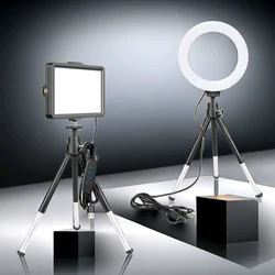 16cm Phone Video Light Dimmable LED Ring Light & Selfie for Makeup/Live Stream/Photography For Streaming Ring Light Tripod