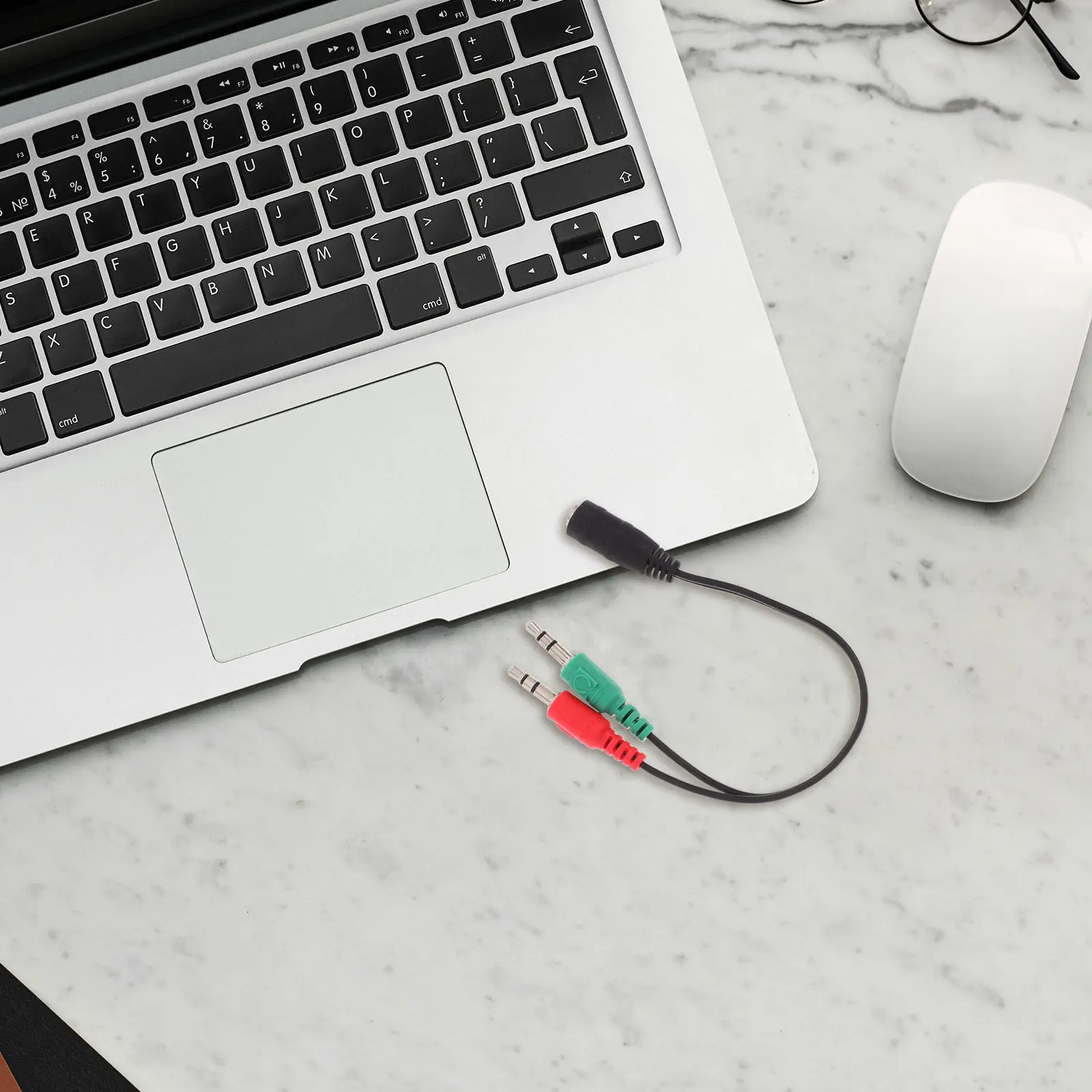 3.5mm Dual Output Headphone Splitter Audio Cable Adapter for Phones Laptops Tablets Mic Support Music Sharing Collaboration Y