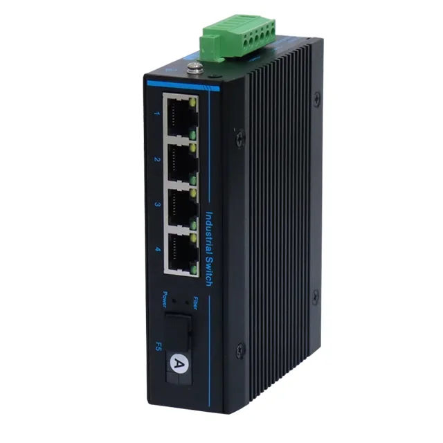 

Лидер продаж: Промышленный медиаконвертер SFP в RJ45 Ethernet, 10/100 Мбит/с, 4 сетевых порта, 1 SFP, для монтажа на DIN-рейку, оптический трансивер