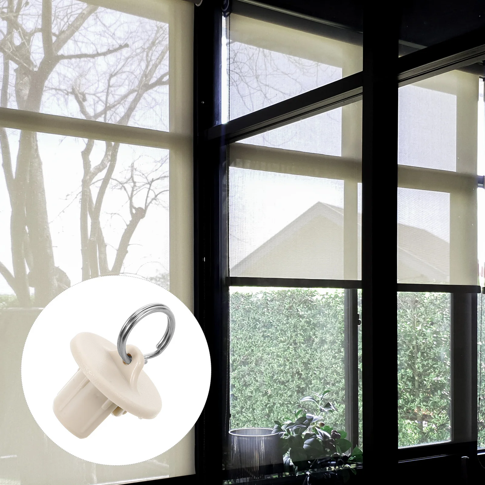 

4Pcs Windproof Curtain End Caps Outdoor Replacement Parts Pull Ring Caps for Roller Blinds Exterior Sunshade Accessories