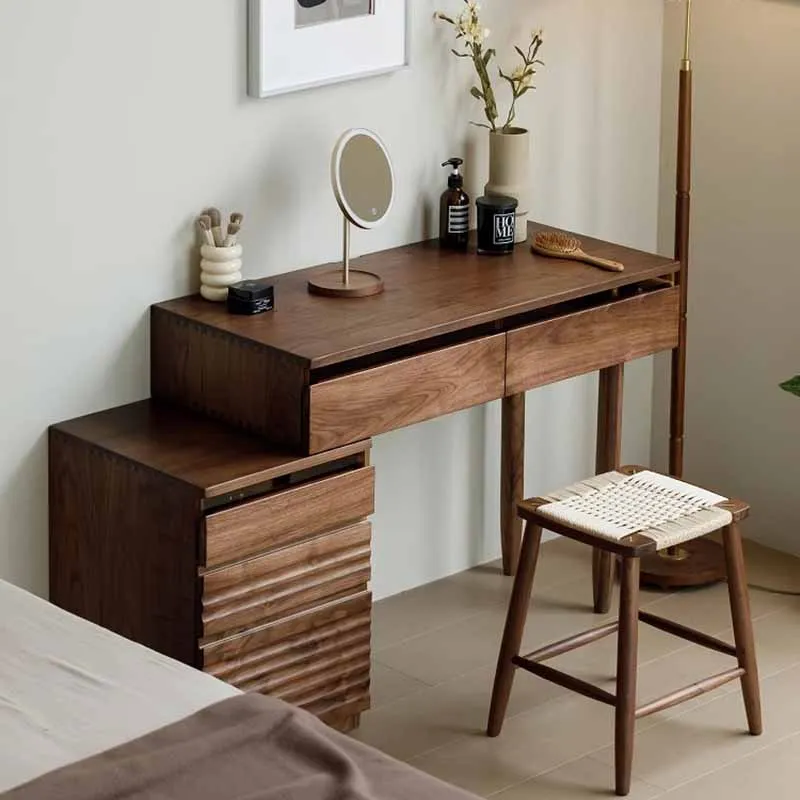 nordic brown luxury dresser eithe drawers box Modern Large Women Dressing Table Storage Hotel Wooden Schminktisch Furniture