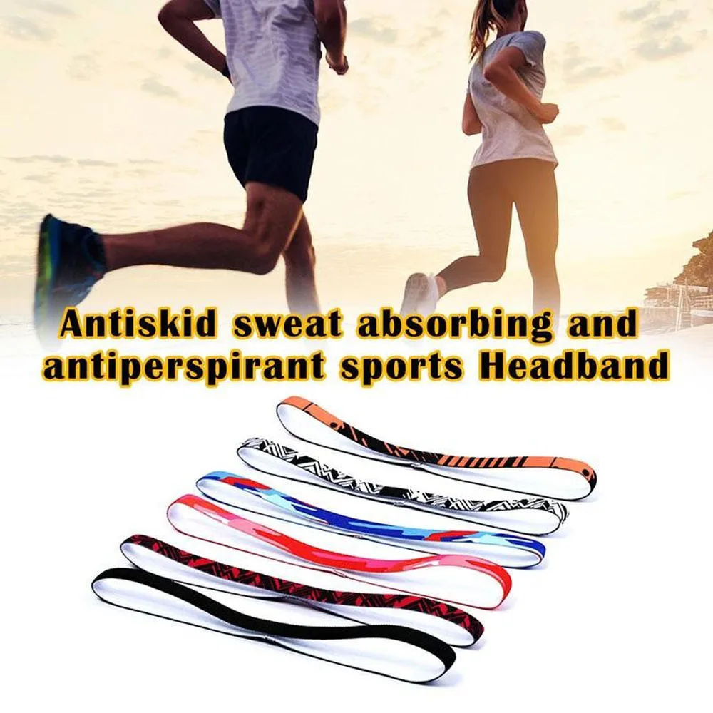 Sport Hairband Running Head Band Sweat Anti-slip Elastic Biking Sweatband Bands Headbands For Women Men badminton Hair Grip