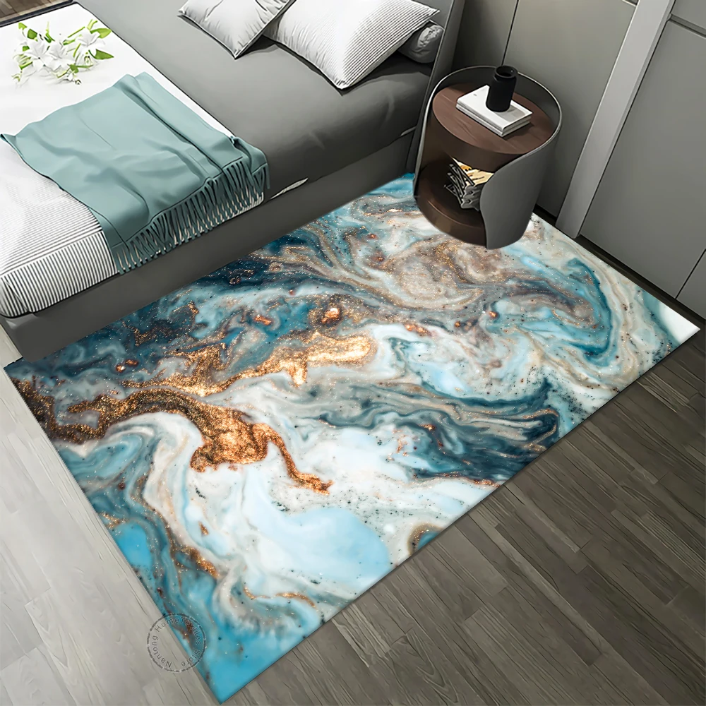 Marble Abstract Home Living Room Decoration    Bedroom Carpet Door Mat Bathroom  Non slip Floor 