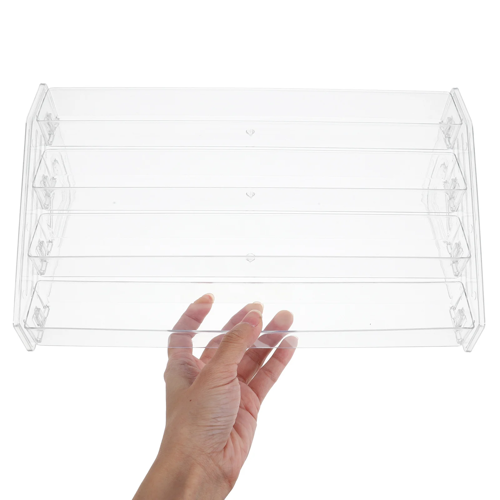 Acrylic Greeting Card Display Rack Clear Tiered Storage Organizer For Cards Nail Polish Perfume Postcards Countertop