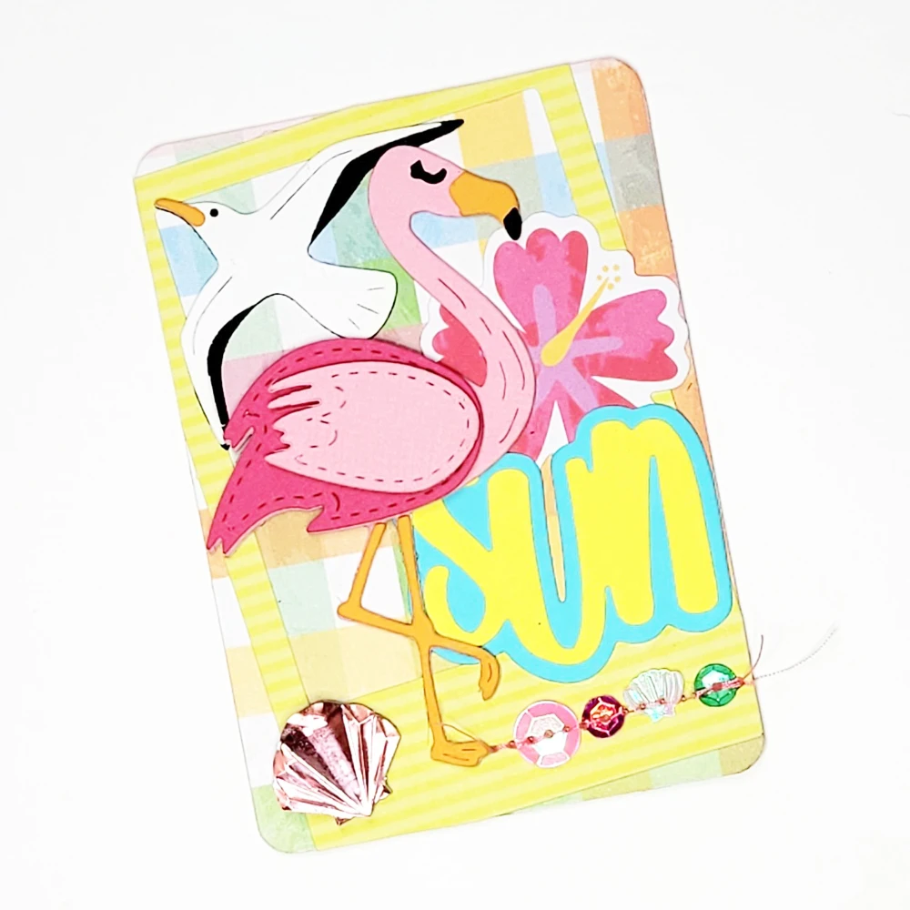 KLJUYP Beach Flamingo Seagull Metal Cutting Dies Stencils for DIY Scrapbooking/album Decorative Embossing DIY Paper Cards