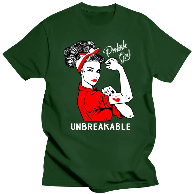 Funny Polish Girl Unbreakable Poland Flag T Shirts Graphic Cotton Streetwear Short Sleeve Birthday Gifts Summer Style T-shirt