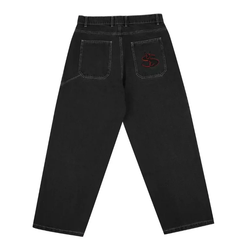 Rechte Jeans Mannen En Vrouwen Amerikaans Skateboarden Niche Paar Broek Trend Losse Borduurwerk Trend Street Skateboardbroek