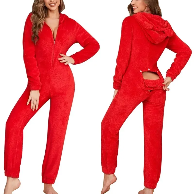 Red Christmas One-piece Pajamas Sleepwear for Sleeping Women's Jump Suit Halloween Costume Pijama Princess Wedding Dress Onesie