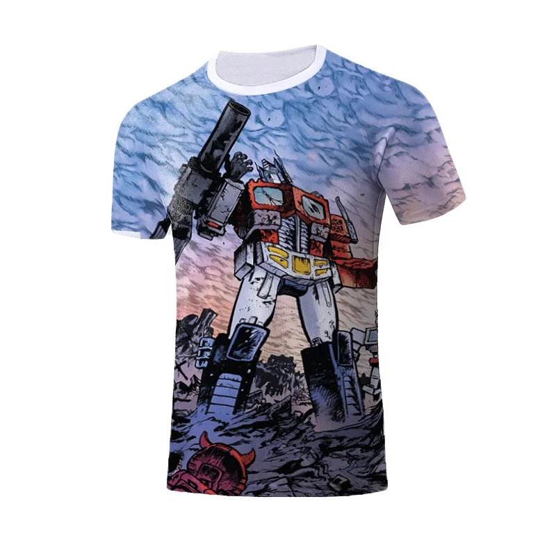 

Kids Summer Transformation Robot 3d Print Boys T-shirts Kids Autobots Tees Children Summer Short Tops - T-shirts
