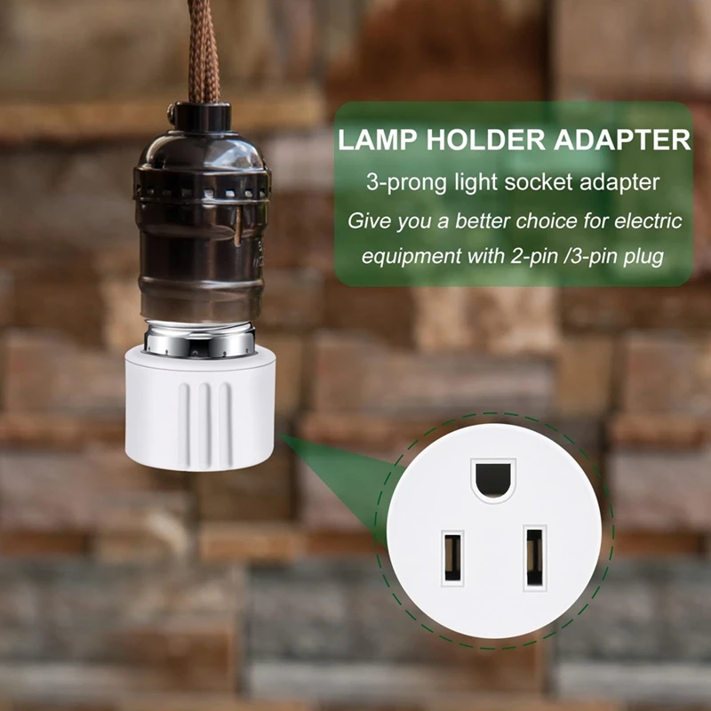 Outlet Light Socket Adapter,Screw In Outlet Socket,E26 Light Bulb To Outlet Socket Converter,Light Bulb Plug Adapter