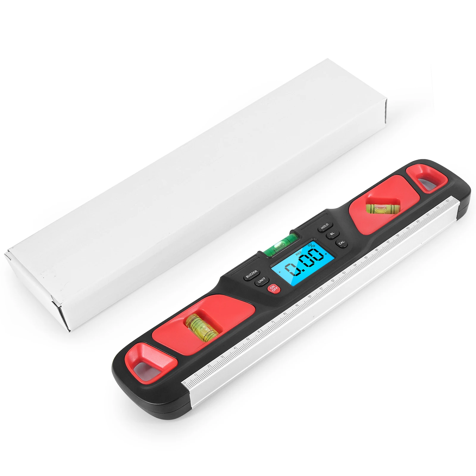 HW-200 شاشة ديجيتال مستوى متر زاوية حاكم متعدد الوظائف الإلكترونية المنحدر متر زاوية اختبار قضيب 4 × 90 ° نطاق القياس الأحمر #4