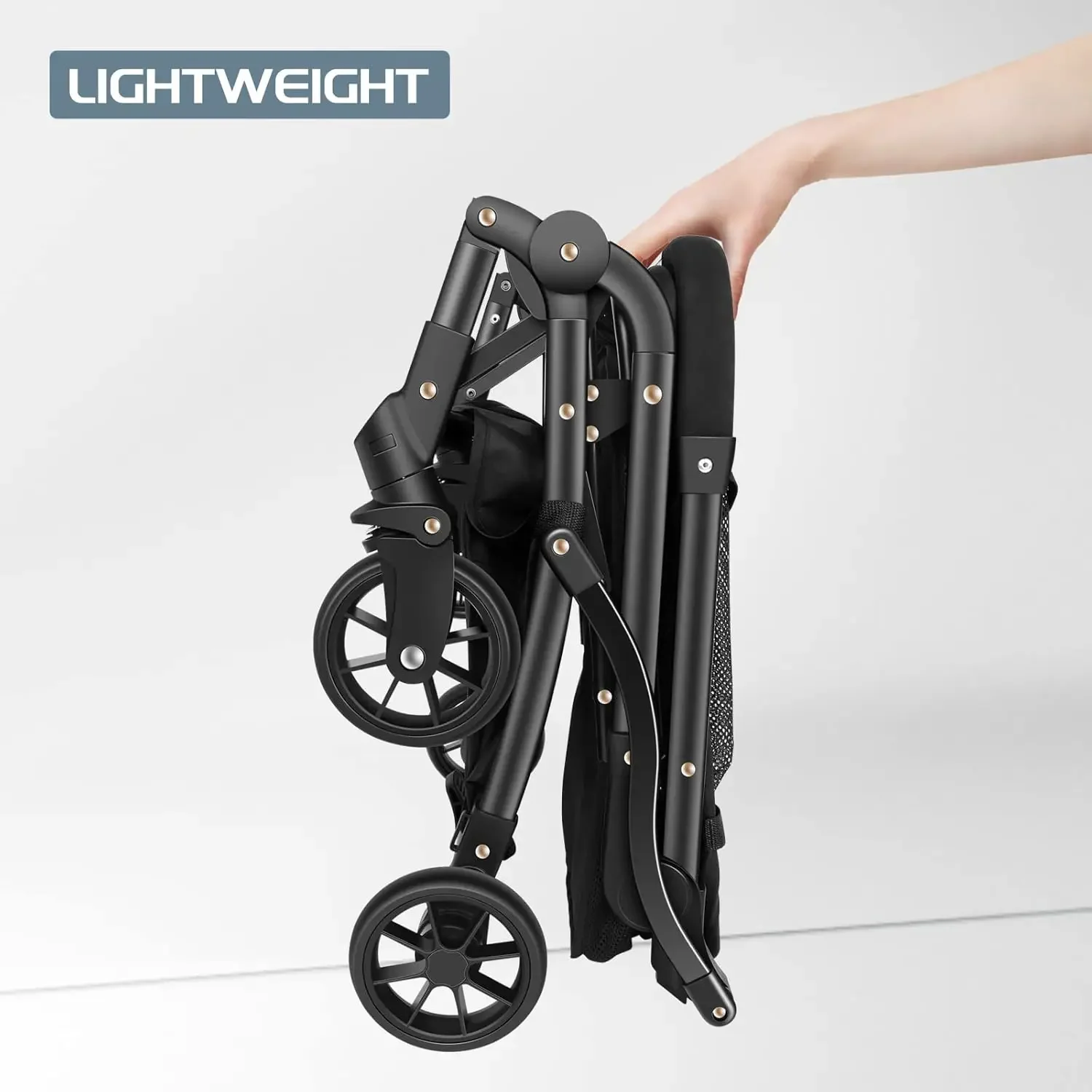 Shopping Cart Collapsible Utility Trolley Cart Features up 60 lbs Total Weight Capacity, Stylish Detachable Carry Bag, Swivel Ti