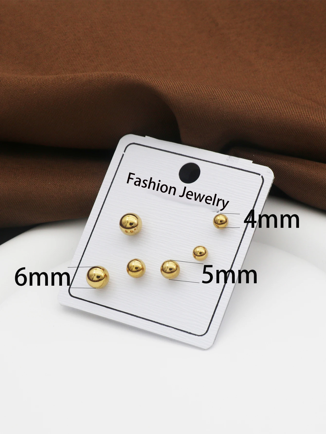 3 Paris Classic Stainless Steel Earrings Post Stud Earrings For Women Men Jewelry Gold Color Ball Fashion Jewelry Wholesale