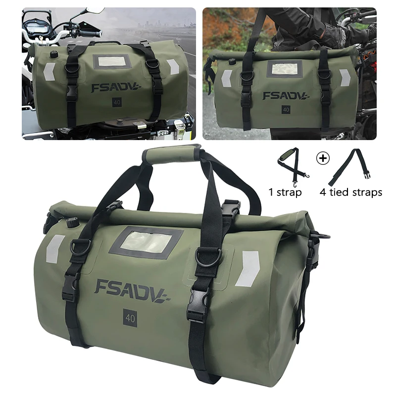 FSADV Motorcycle Tail Bags 오토바이 트렁크 Motorbike Backpack 40L 66L Waterproof Bag Universal Outdoor Saddle Bag Accessories