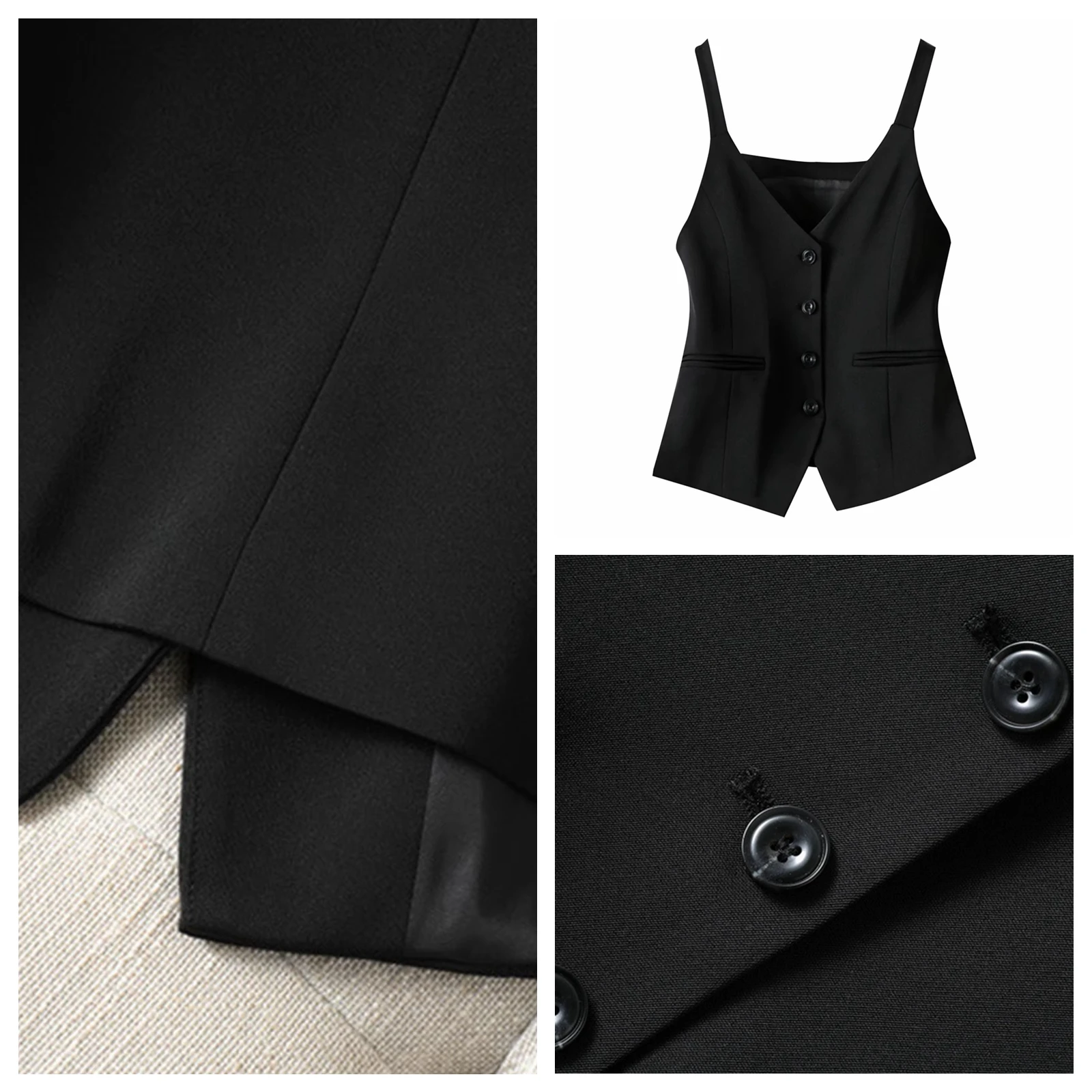 

Жилеты для женщин, жилеты без рукавов, модные жилеты на пуговицах с острым подолом, топы, тонкие жилеты, офисная женская майка