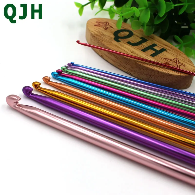 New 11Pcs Mix Sizes 2.0~8.0MM Crochet Hook Sets Multicolour Aluminum Tunisian/Afghan Crochet Hook Knit Needles DIY Craft Tools