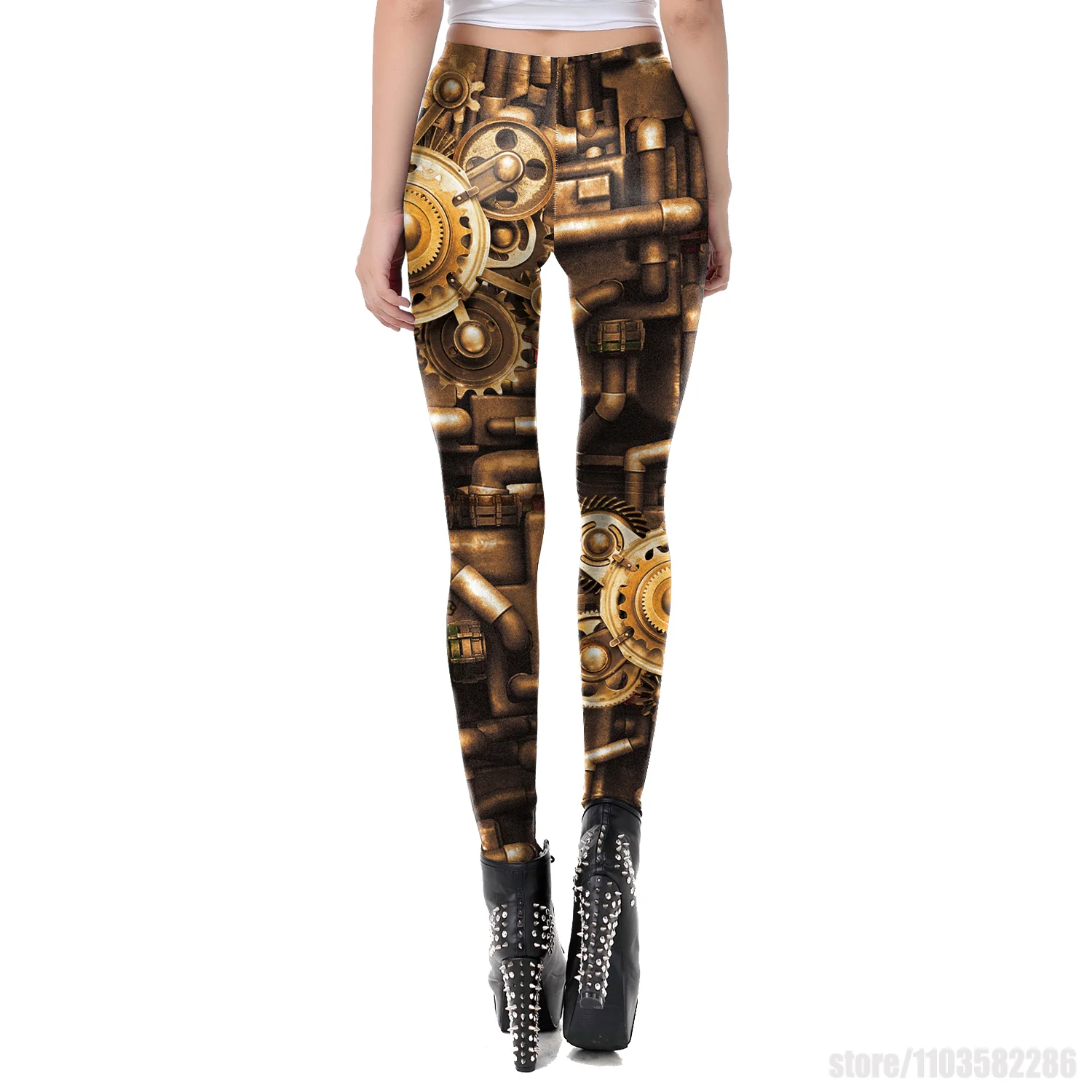 Metal Punk Leggings Gothic Wom - 3D Printing Gears recension och pris
