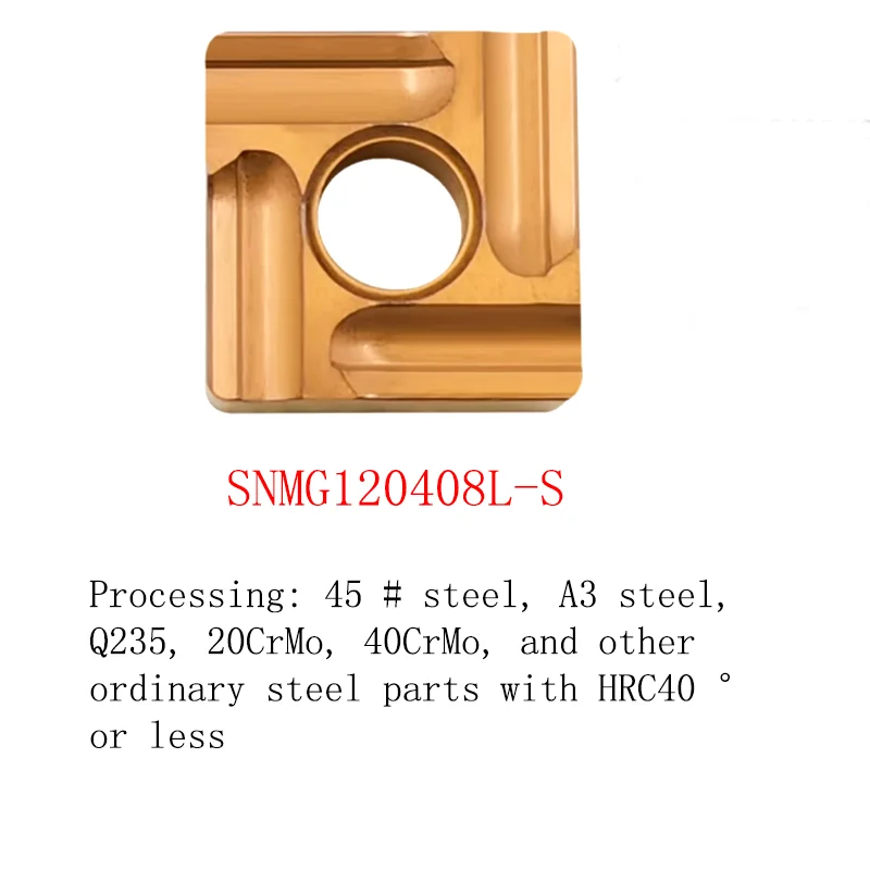 YRFL 5PCS CNC Turning Insert Inserts SNMG 120408-MA Machine Tool Holder Grain Grooving Head Square For Stainless Steel