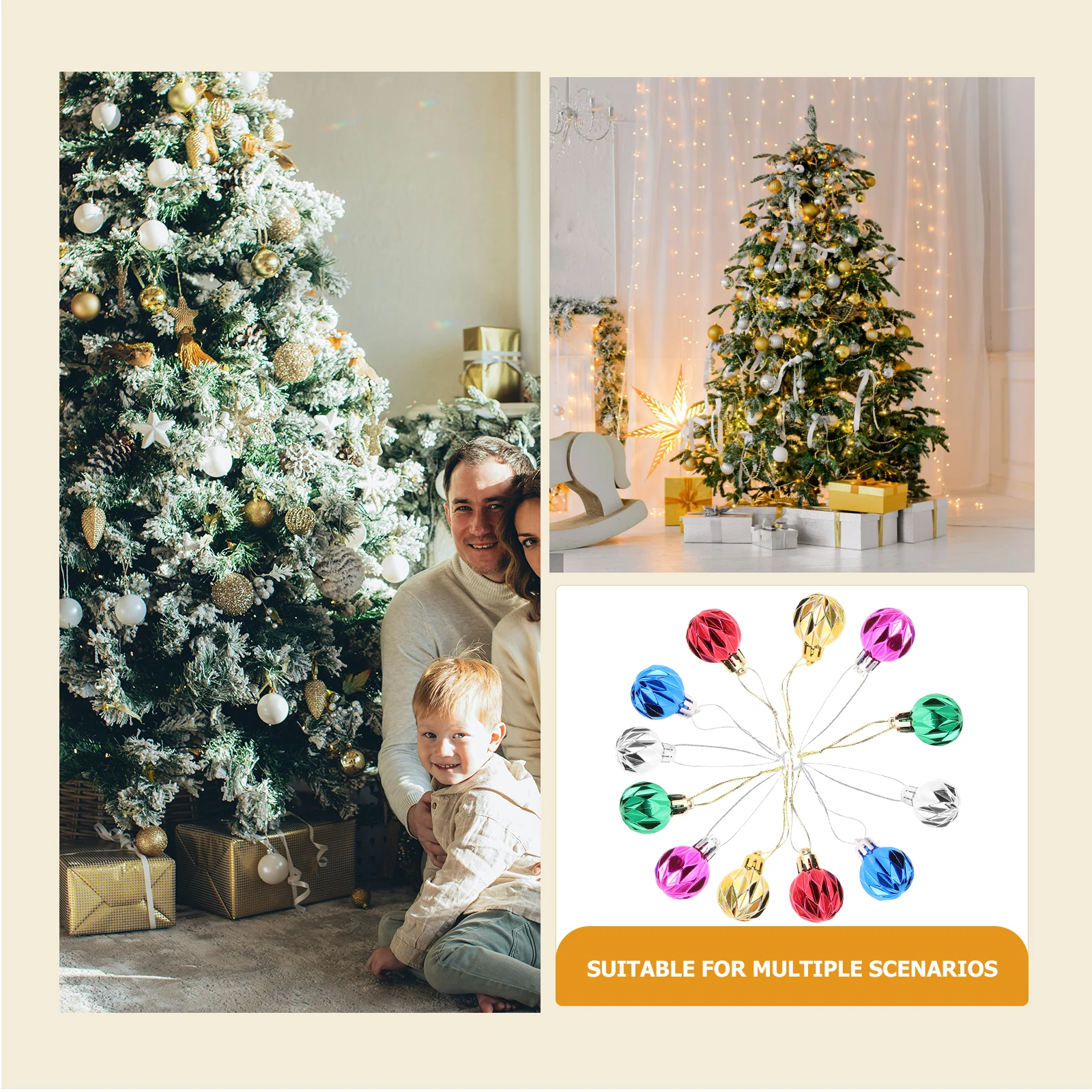 

12Pcs Xmas Tree Hanging Ornaments Delicate Design Holiday Decor Party Props Christmas Balls Pendants Christmas Balls