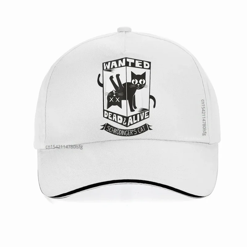 Wanted Dead And Alive Cat hat Schrodinger Cat Cap Funny Geek Digital Print Baseball Caps gorras