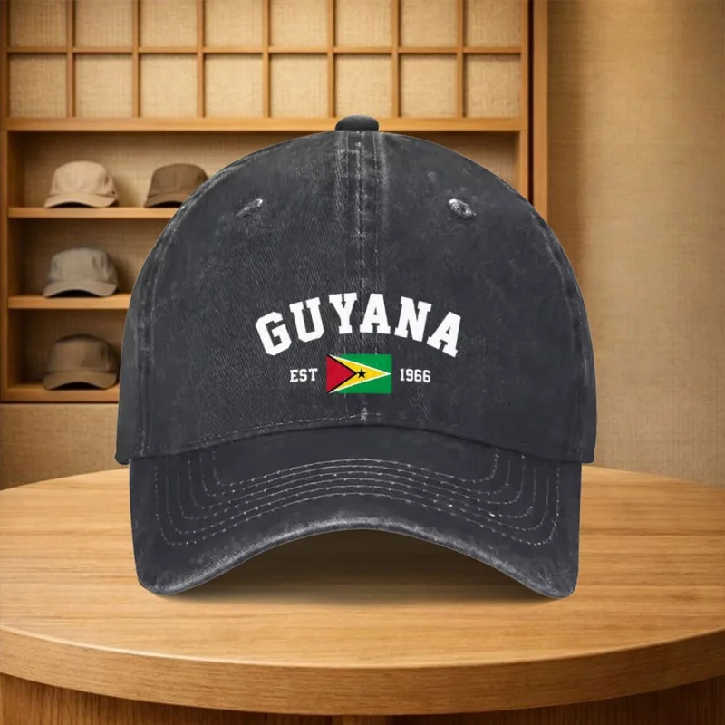 Vintage Guyana Flag Baseball Cap Unisex Adjustable Snapback Hat Multiple Colors