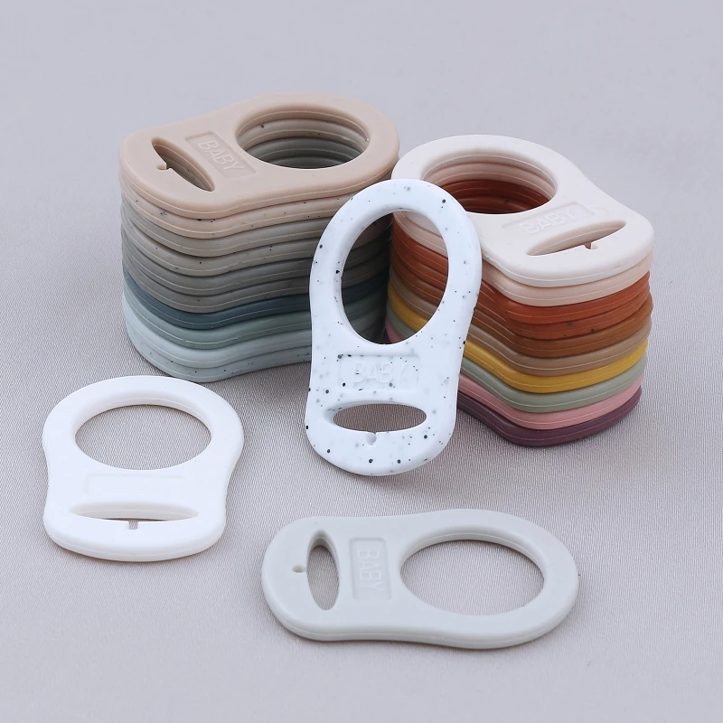 5Pc/lot Multi Colors Soft Silicone Baby Pacifier Holder Clip Adapter Rings