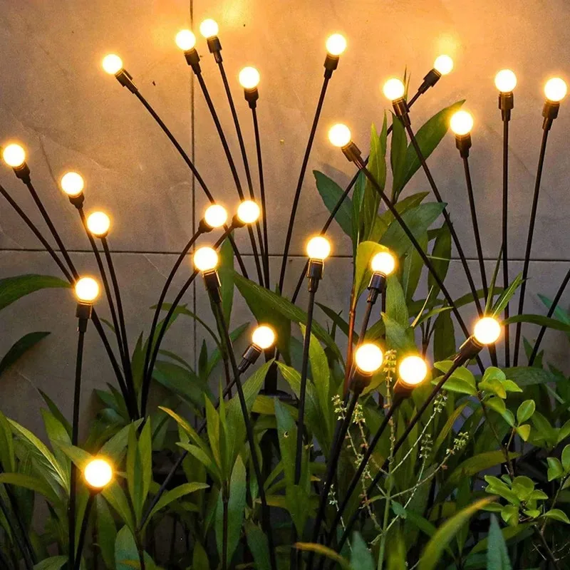 LED Solar Firefly Lights Garden Waterproof Outdoor Landscape Lawn Lights Festive Decoration for Yard Patio Home Wedding