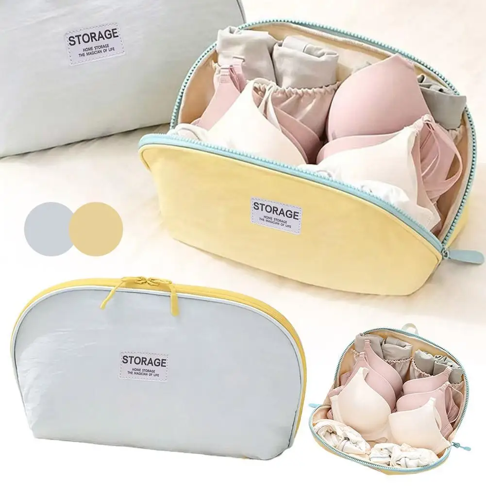 Portable Storage Bag Travel Toiletry Pouch Soft Cloth Foldable Structure 3 Compartments Smooth Zipper Organizer For Trip