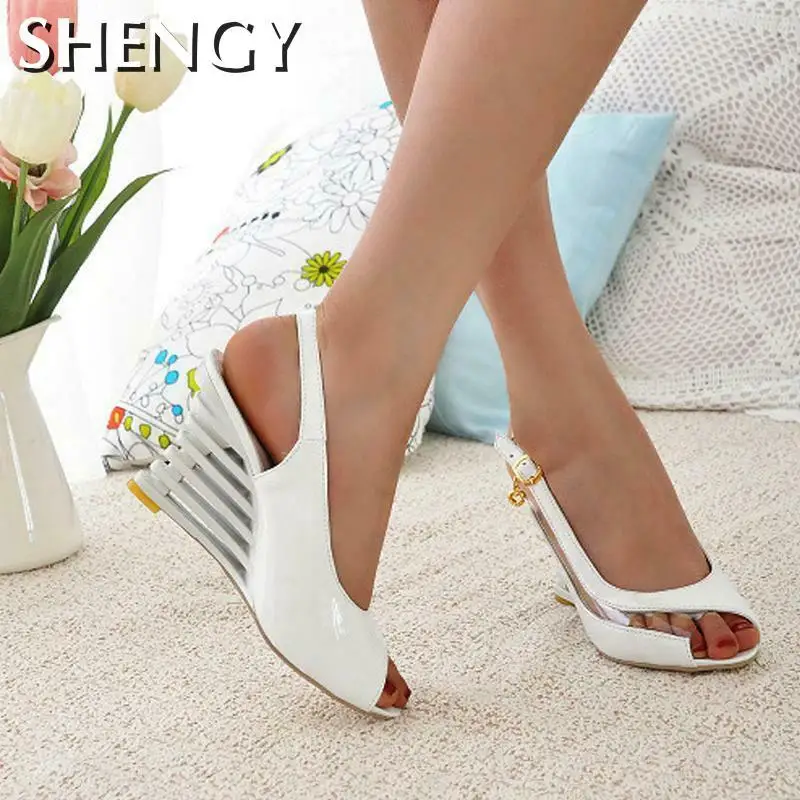 2023 Women Sandals Wedges Fashion Peep Toe Comfort High Heels Wear-Resistant Gladiator Ladies Pumps Office Wedding Sandalias