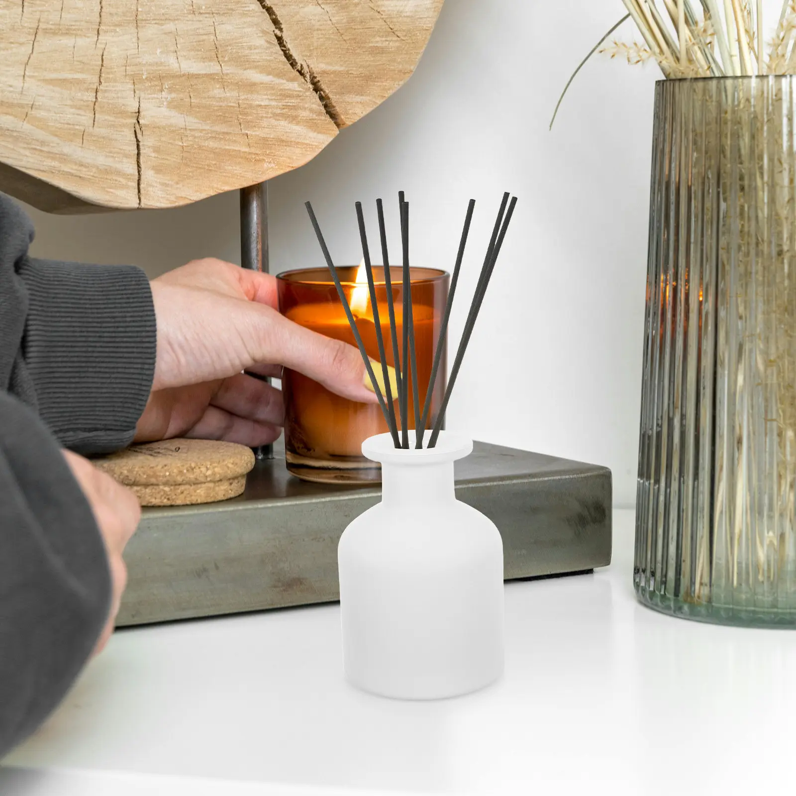 2Pcs Glass Reed Diffuser Bottles 150Ml Empty Aromatherapy Storage Container Refillable Oil Dispenser Decorative for Home