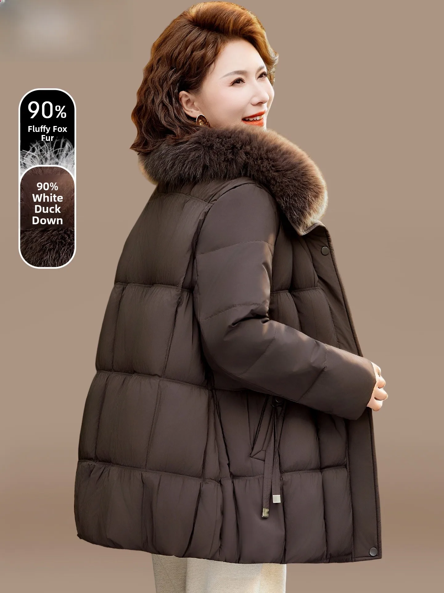 

Warm Fur Jaet Winter Outerwear 2025 New Sle Mid-Length Women's Coat Faionable Stand Fit Polyester Fiber