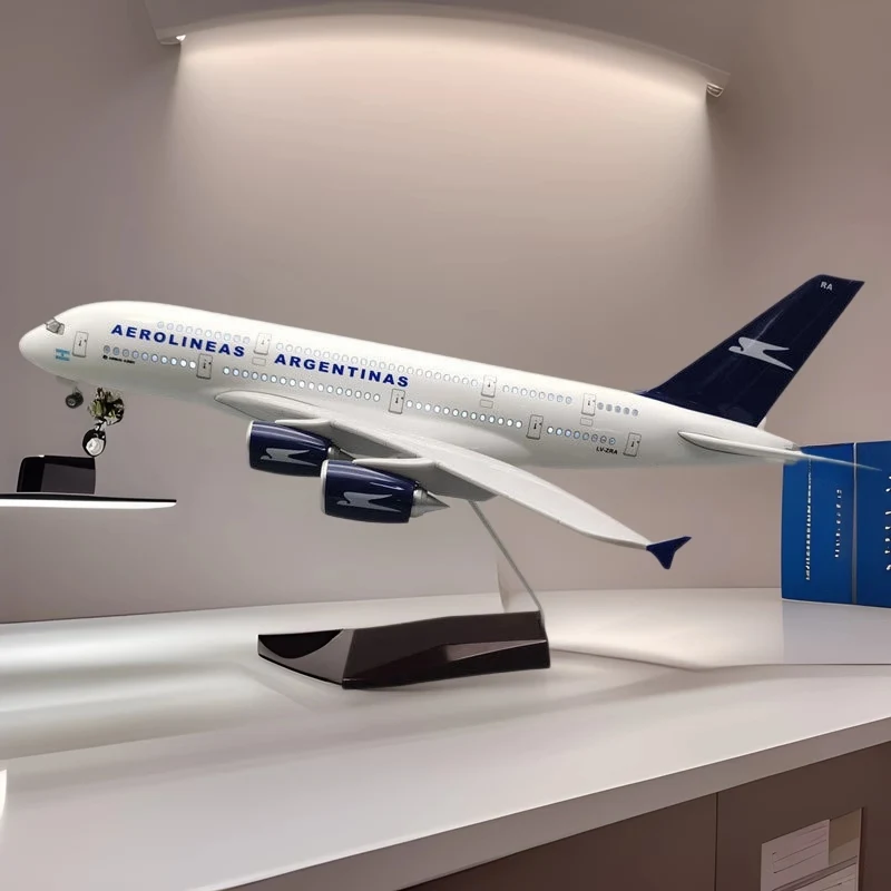 

Plane Models Air Bus 1/142 47cm A380 Argentina Airlines With Base Resin Toys Plane Display Model Static Aircraft For Collection