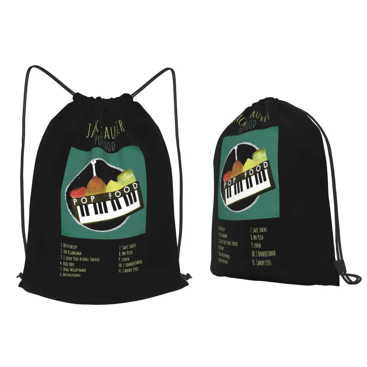 

Jack Stauber - Pop Food Backpacks Fashion Drawstring Bags Sports Bag Book Bags for Man Woman School