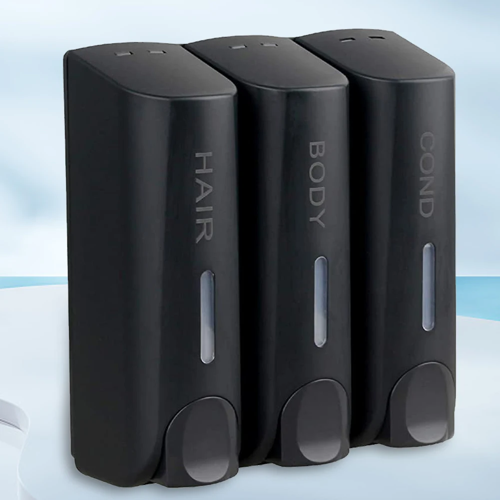 

Тройной дозатор для шампуня и кондиционера объемом 350 мл, термостойкий, настенный, для ванной комнаты