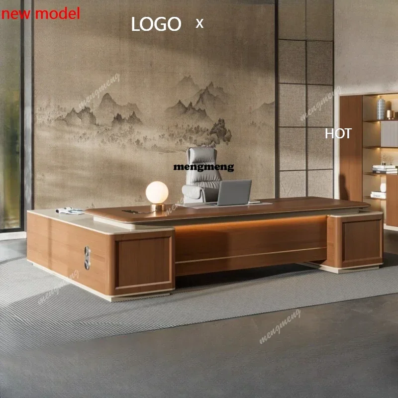 

H132 modern Executive Work Desk Table Organizer L Shape Luxury Manager computer Desk standing Gaming tables Office Desk Corner